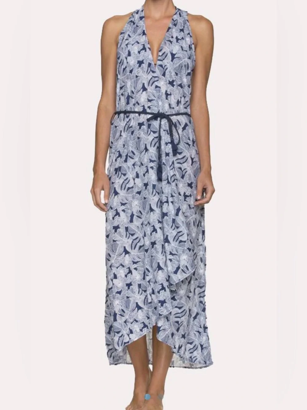 Helen Jon Isla Sol Beach Wrap Kimono Dress Swim Floral Crochet Resort Wear M/L